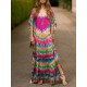 Split-side Tie-dyed Batwing Sleeves Loose V-neck Maxi Dresses Beach Cover-Up Split-side Tie-dyed Batwing Sleeves Loose V-neck Maxi Dresses Beach Cover-Up