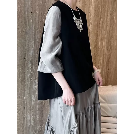 Elasticity Pleated Solid Color Split-Joint Zipper High Waisted Long Sleeves V-Neck Midi Dresses Elasticity Pleated Solid Color Split-Joint Zipper High Waisted Long Sleeves V-Neck Midi Dresses