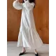 Elasticity Pleated Solid Color Split-Joint Zipper High Waisted Long Sleeves V-Neck Midi Dresses Elasticity Pleated Solid Color Split-Joint Zipper High Waisted Long Sleeves V-Neck Midi Dresses