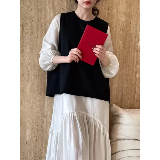 Elasticity Pleated Solid Color Split-Joint Zipper High Waisted Long Sleeves V-Neck Midi Dresses Elasticity Pleated Solid Color Split-Joint Zipper High Waisted Long Sleeves V-Neck Midi Dresses