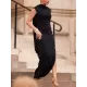 Loose Sleeveless Solid Color Split-Side Shawl Collar Long Skirts Maxi Dresses Loose Sleeveless Solid Color Split-Side Shawl Collar Long Skirts Maxi Dresses