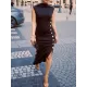 Loose Sleeveless Solid Color Split-Side Shawl Collar Long Skirts Maxi Dresses Loose Sleeveless Solid Color Split-Side Shawl Collar Long Skirts Maxi Dresses