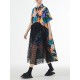 Buttoned Hollow Mesh Printed Split-Joint A-Line Loose Lapel Midi Dresses Buttoned Hollow Mesh Printed Split-Joint A-Line Loose Lapel Midi Dresses