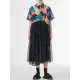 Buttoned Hollow Mesh Printed Split-Joint A-Line Loose Lapel Midi Dresses Buttoned Hollow Mesh Printed Split-Joint A-Line Loose Lapel Midi Dresses
