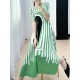 Pleated Printed A-line Loose V-neck Midi Dresses Pleated Printed A-line Loose V-neck Midi Dresses