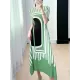 Pleated Printed A-line Loose V-neck Midi Dresses Pleated Printed A-line Loose V-neck Midi Dresses