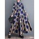 Buttoned Pleated Polka-Dot Split-Joint A-Line Long Sleeves Stand Collar Shirt Dress Maxi Dresses Buttoned Pleated Polka-Dot Split-Joint A-Line Long Sleeves Stand Collar Shirt Dress Maxi Dresses