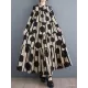 Buttoned Pleated Polka-Dot Split-Joint A-Line Long Sleeves Stand Collar Shirt Dress Maxi Dresses Buttoned Pleated Polka-Dot Split-Joint A-Line Long Sleeves Stand Collar Shirt Dress Maxi Dresses
