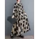 Buttoned Pleated Polka-Dot Split-Joint A-Line Long Sleeves Stand Collar Shirt Dress Maxi Dresses Buttoned Pleated Polka-Dot Split-Joint A-Line Long Sleeves Stand Collar Shirt Dress Maxi Dresses