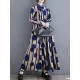 Buttoned Pleated Polka-Dot Split-Joint A-Line Long Sleeves Stand Collar Shirt Dress Maxi Dresses Buttoned Pleated Polka-Dot Split-Joint A-Line Long Sleeves Stand Collar Shirt Dress Maxi Dresses