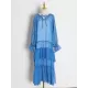 Solid Color Split-Joint High Waisted Long Sleeves Elasticity Mesh Ruffled V-Neck Inner Dress +Outer Maxi Dresses Two Pieces Set Solid Color Split-Joint High Waisted Long Sleeves Elasticity Mesh Ruffled V-Neck Inner Dress +Outer Maxi Dresses Two Pieces Set