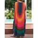 Contrast Color Printed Sun Protection Batwing Sleeves Loose Round-Neck Maxi Dresses Contrast Color Printed Sun Protection Batwing Sleeves Loose Round-Neck Maxi Dresses