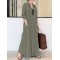 Original Solid Color Lapel Shirt Dress
