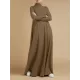 Casual Loose 4 Colors High-Neck Long Sleeves Maxi Dress Casual Loose 4 Colors High-Neck Long Sleeves Maxi Dress