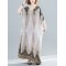 Ethnic Printed Plus Size V-Neck Batwing Sleeve Maxi Dress