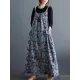 Artistic Retro Ramie Cotton Loose 3 Colors Floral Printed Square-Neck Sleeveless Strap Dress Artistic Retro Ramie Cotton Loose 3 Colors Floral Printed Square-Neck Sleeveless Strap Dress