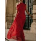 Urban Solid Color High Waisted Falbala Maxi Dress Urban Solid Color High Waisted Falbala Maxi Dress