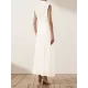 Urban Solid Color High Waisted Falbala Maxi Dress Urban Solid Color High Waisted Falbala Maxi Dress