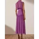 Urban Solid Color High Waisted Falbala Maxi Dress Urban Solid Color High Waisted Falbala Maxi Dress