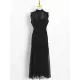 Urban Solid Color High Waisted Falbala Maxi Dress Urban Solid Color High Waisted Falbala Maxi Dress