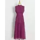 Urban Solid Color High Waisted Falbala Maxi Dress Urban Solid Color High Waisted Falbala Maxi Dress