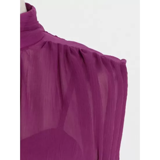 Urban Solid Color High Waisted Falbala Maxi Dress Urban Solid Color High Waisted Falbala Maxi Dress