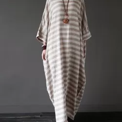 Vintage Loose Striped Dress