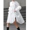 Loose Original Designed Irregular Puff Shirt Dress
