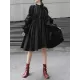 Loose Original Designed Irregular Puff Shirt Dress Loose Original Designed Irregular Puff Shirt Dress