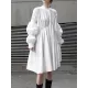 Loose Original Designed Irregular Puff Shirt Dress Loose Original Designed Irregular Puff Shirt Dress