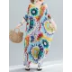 Vintage Loose Tie-Dyed Batwing Sleeves V-Neck Maxi Dress Vintage Loose Tie-Dyed Batwing Sleeves V-Neck Maxi Dress