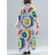 Vintage Loose Tie-Dyed Batwing Sleeves V-Neck Maxi Dress Vintage Loose Tie-Dyed Batwing Sleeves V-Neck Maxi Dress
