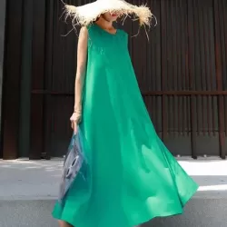 Casual Cotton Sleeveless Long Dress