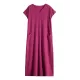 Simple Ramie Cotton Solid Color Split-Side With Pocket V-Neck Short Sleeves Maxi Dress Simple Ramie Cotton Solid Color Split-Side With Pocket V-Neck Short Sleeves Maxi Dress