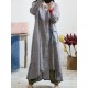 Loose Vintage Linen Plaid Round-neck Long Dress Loose Vintage Linen Plaid Round-neck Long Dress