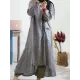 Loose Vintage Linen Plaid Round-neck Long Dress Loose Vintage Linen Plaid Round-neck Long Dress