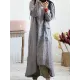 Loose Vintage Linen Plaid Round-neck Long Dress Loose Vintage Linen Plaid Round-neck Long Dress