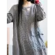 Loose Vintage Linen Plaid Round-neck Long Dress Loose Vintage Linen Plaid Round-neck Long Dress
