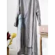 Loose Vintage Linen Plaid Round-neck Long Dress Loose Vintage Linen Plaid Round-neck Long Dress