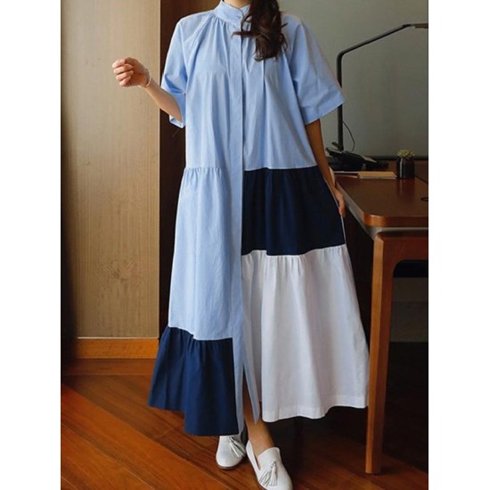 Loose Split-joint A-line Long Dress Loose Split-joint A-line Long Dress