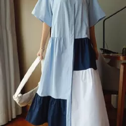 Loose Split-joint A-line Long Dress