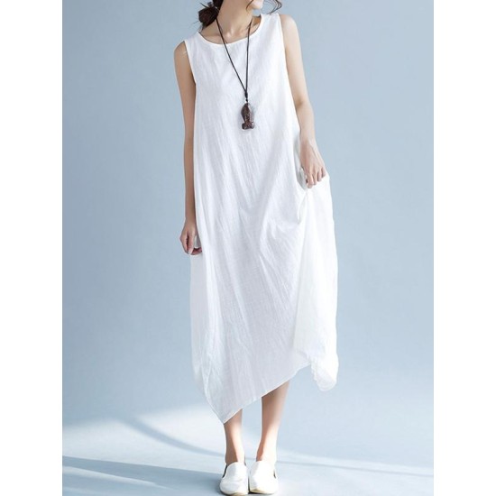 New Artistic Solid Sleeveless Dress New Artistic Solid Sleeveless Dress