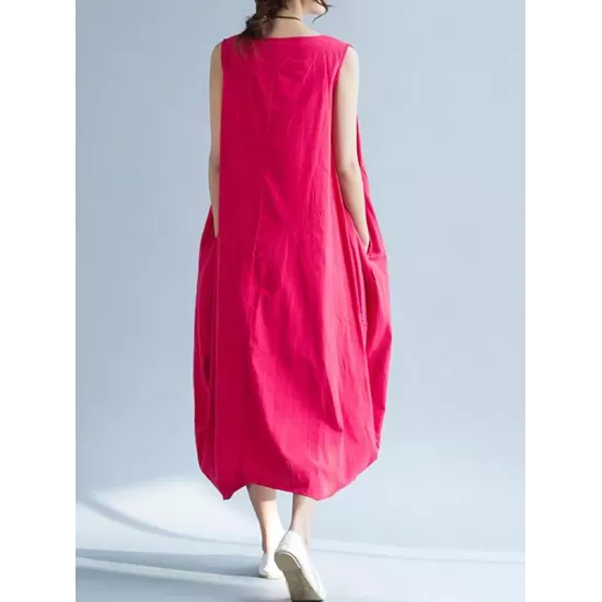 New Artistic Solid Sleeveless Dress New Artistic Solid Sleeveless Dress