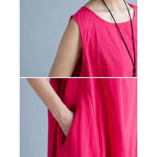 New Artistic Solid Sleeveless Dress New Artistic Solid Sleeveless Dress