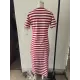Printed Split-Side Striped A-Line Loose V-Neck Midi Dresses Printed Split-Side Striped A-Line Loose V-Neck Midi Dresses