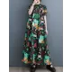 Buttoned Printed Split-Joint Loose Short Sleeves Stand Collar Midi Dresses Buttoned Printed Split-Joint Loose Short Sleeves Stand Collar Midi Dresses
