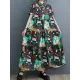 Buttoned Printed Split-Joint Loose Short Sleeves Stand Collar Midi Dresses Buttoned Printed Split-Joint Loose Short Sleeves Stand Collar Midi Dresses