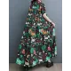 Buttoned Printed Split-Joint Loose Short Sleeves Stand Collar Midi Dresses Buttoned Printed Split-Joint Loose Short Sleeves Stand Collar Midi Dresses