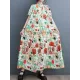 Buttoned Printed Split-Joint Loose Short Sleeves Stand Collar Midi Dresses Buttoned Printed Split-Joint Loose Short Sleeves Stand Collar Midi Dresses
