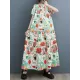 Buttoned Printed Split-Joint Loose Short Sleeves Stand Collar Midi Dresses Buttoned Printed Split-Joint Loose Short Sleeves Stand Collar Midi Dresses